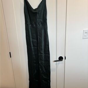 Park & Fifth Dark Green Satin Slip Dress